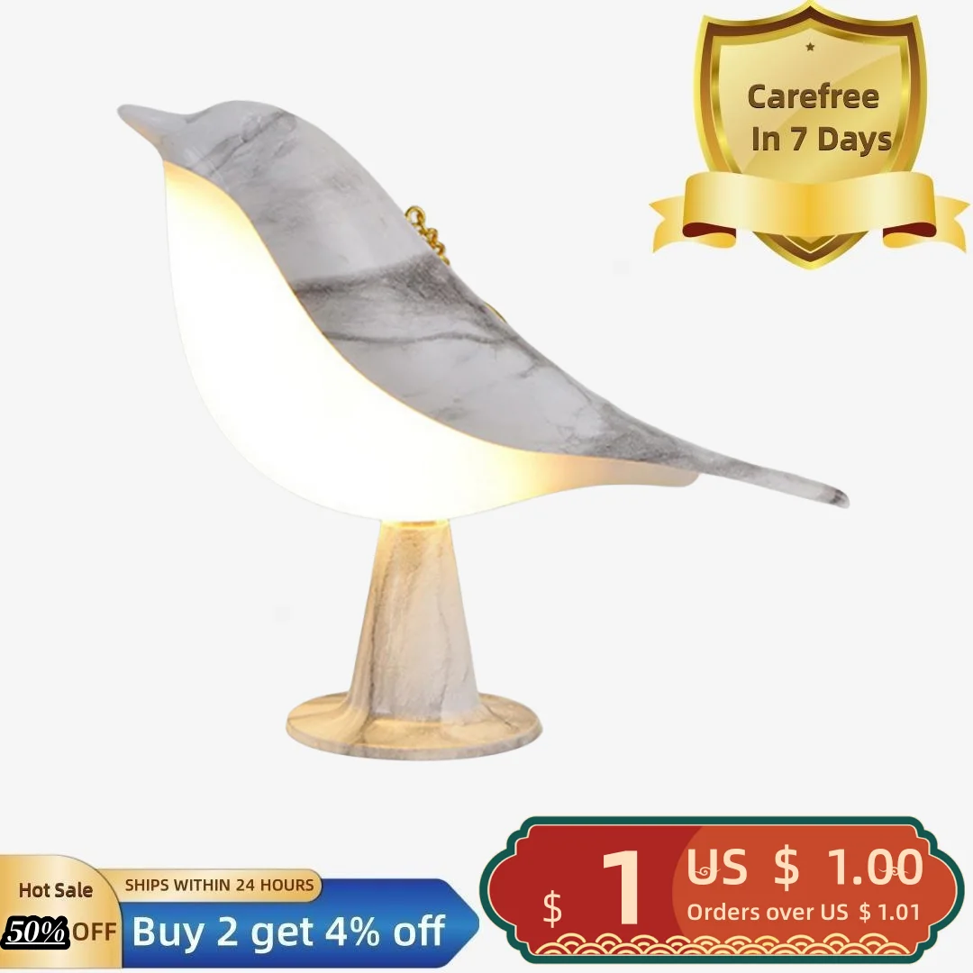 

LED Bird Lamp Dimmable Color Temperature Adjustable Flicker Free Creative Shape Nightstand Night Light Bedroom Decoration