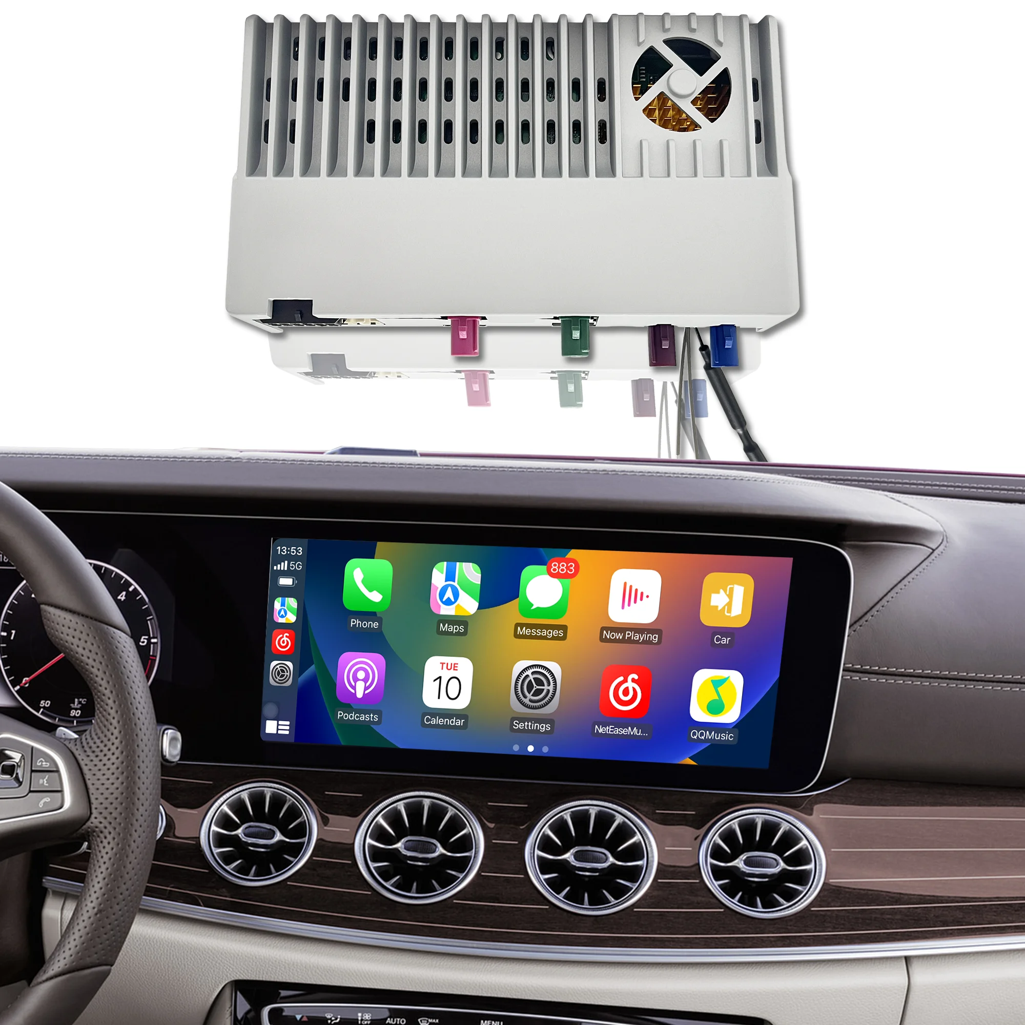 

Wit-up Android Auto Adapter for Mercedes NTG5.5 E-W213 S-W222 12.3 inch Non Touch Upgrade 12.3inch TouchScreen Wireless CarPlay