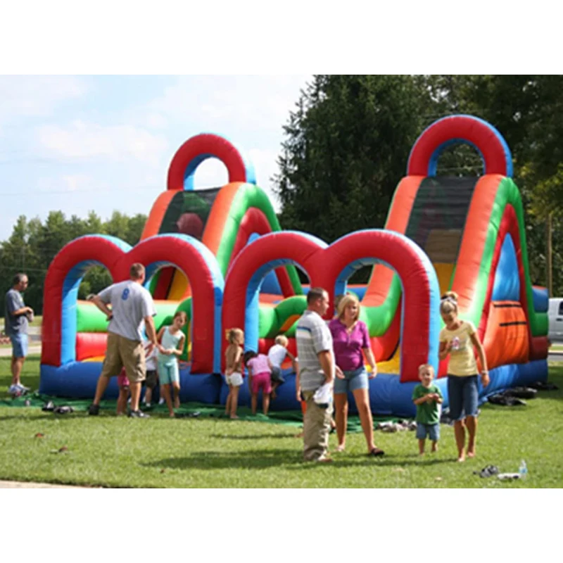 

High Quality Customized Inflatable Playground Course Double Lane Inflatable Obstacle Slide