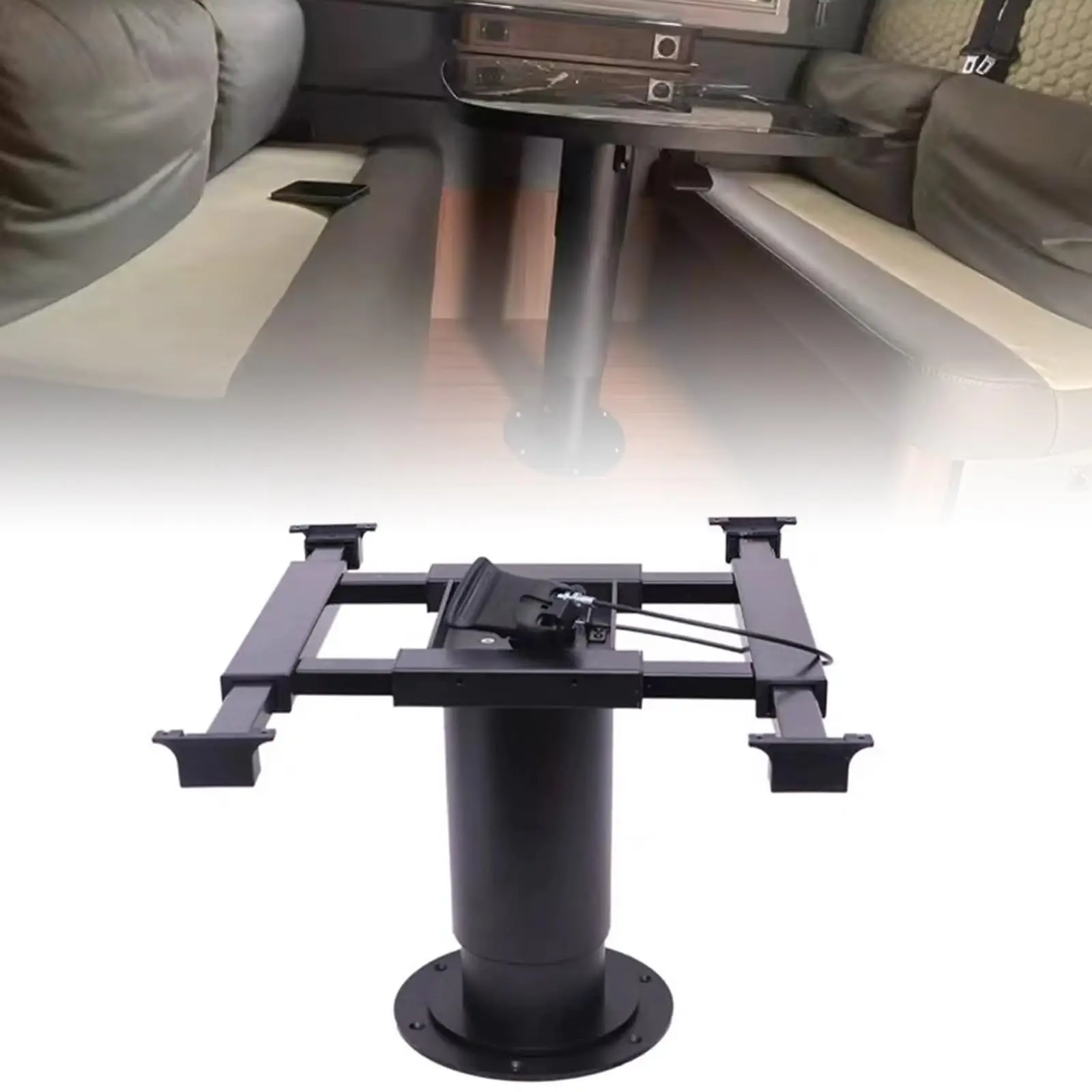 Quick Adjust RV Table Lift System,Gas Spring Pedestal 35.5-73.1CM Round Base for Boat Marine Camper  Yacht Dining Coffee Table
