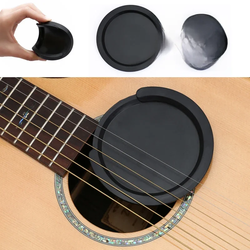 Couvercle de trou de son pour guitare classique en Silicone, réduction du bruit, accessoires de guitare, bloc tampon de 2 tailles, pièces de bouchon d'arrêt