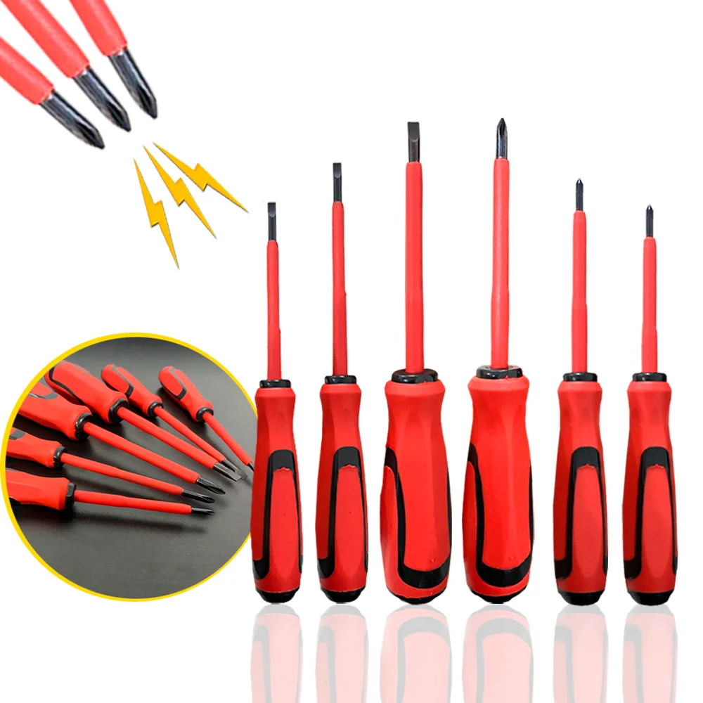 Jogo De Chaves Fenda E Estrela Isoladas Eletricista Kit com 6pçs Profissional