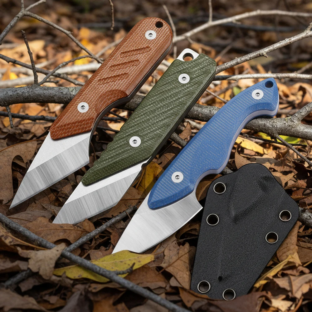 

FREETIGER Small Fixed Blade Knife Outdoor Camping Hunting Survival Micarta Knife EDC Pocket Knives for Men with K-sheath