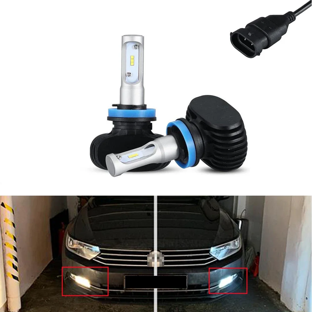 2x Canbus 6000k White 8000lm H8 Led przednie światło przeciwmgielne PTF Światło drogowe Do Passata B8 2015 2016 2017 2020+ Światło do jazdy dziennej — zdjęcie 2