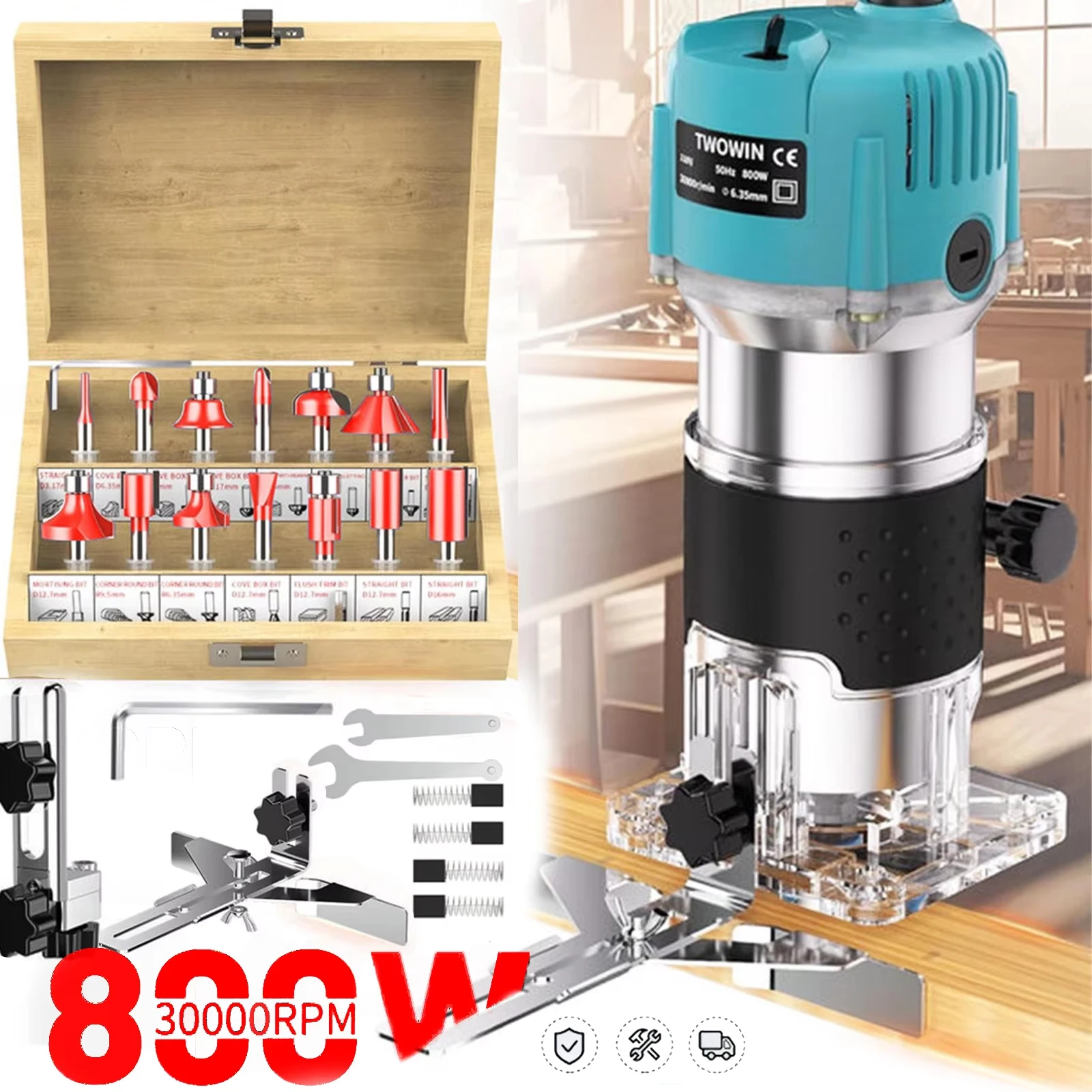 ماكينة تشذيب كهربائية لأعمال النجارة ، الطحن والنقش ، الخشب اليدوي ، جهاز تشذيب الحواف ، أدوات منزلية تصنعها بنفسك ، أدوات كهربائية ، يو دبليو ، دورة في الدقيقة