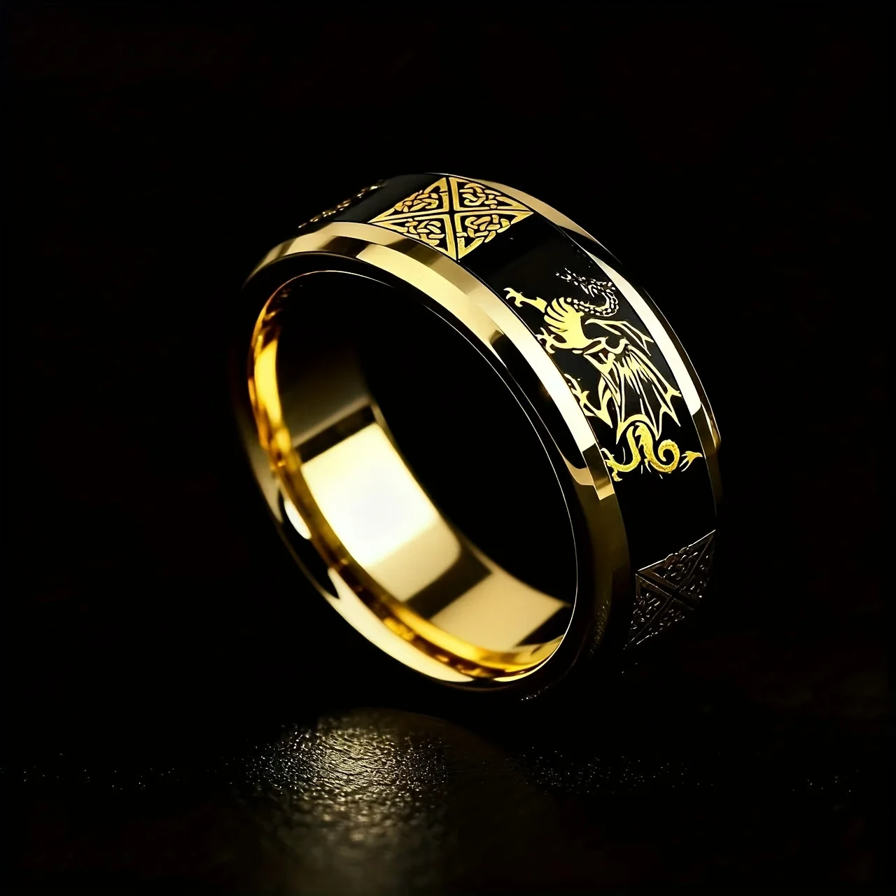 Cool Stainless Steel Celtic Dragon & Knot Ring for Men Women, Dragon Wedding Band, Celtic Ring, Everyday Wear Jewelry view 5