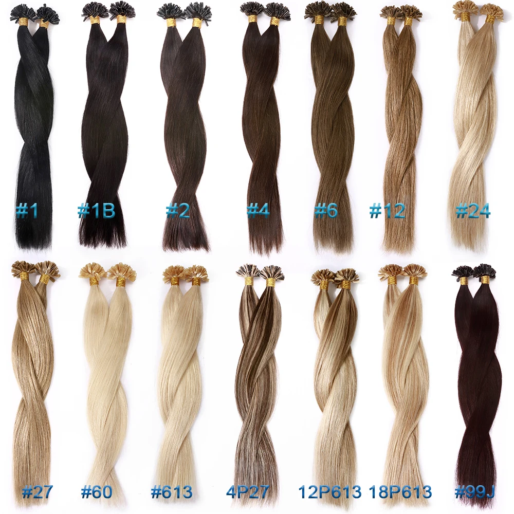 SEGO 1g/s Straight U Tip Hair Extension Pre Bonded Keratin Real Human Hair Nail Tip Extensions 50 Strands 50g