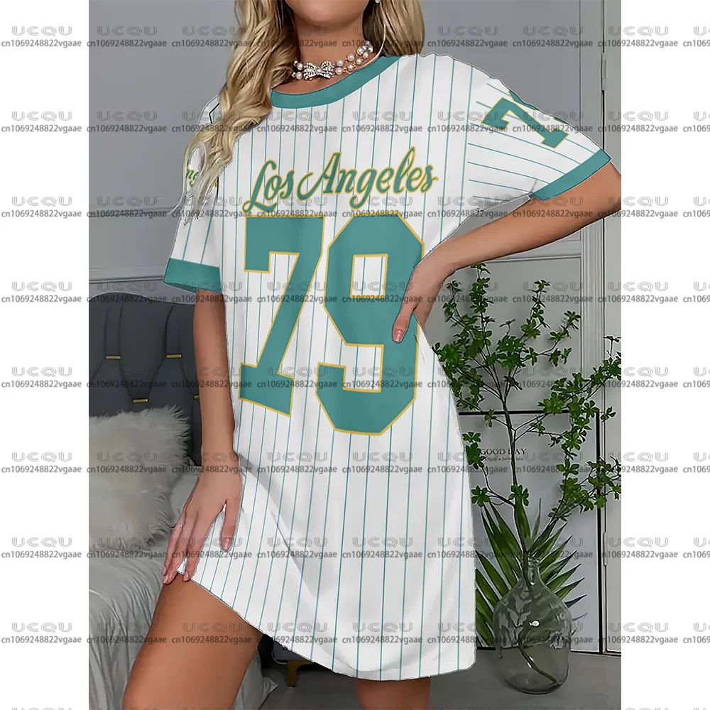 Kobiety 79 Numer Koszula Nocna Sukienka Top Dziewczęca Spódnica T-shirt Prezent Sukienka Y2k Miękka Odzież Nocna na Zewnątrz Casualowa Koszula Nocna Los Angeles