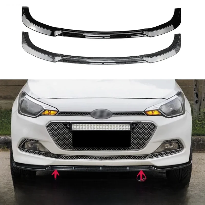 Dla Hyundai I20 MK2 Pre-facelift 2015-2017 Samochodowy przedni zderzak Warga Splitter Spoiler Dyfuzor Osłona Body Kit Tuning Auto Parts — zdjęcie 2