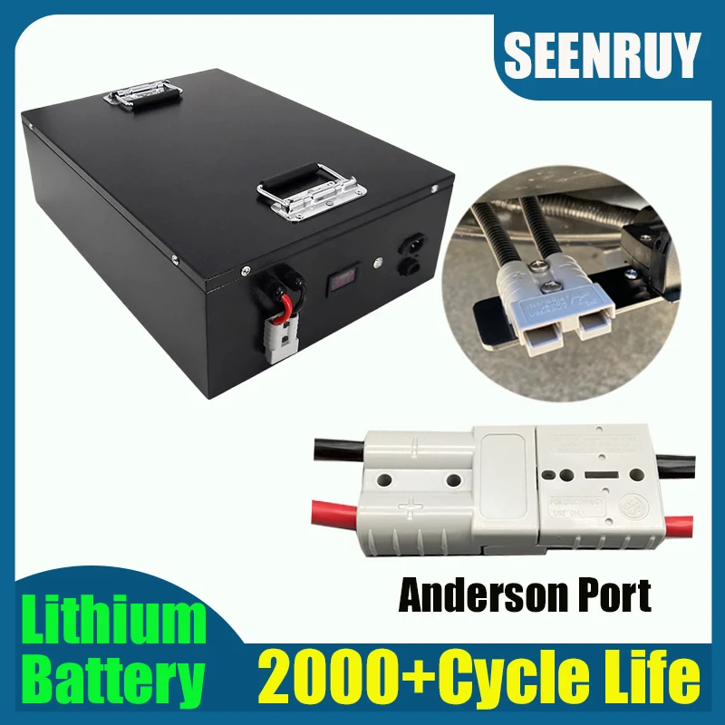 Rechargeable Battery 96V 50AH LI-ION with BMS 50A 80A 100A Customizable ports for Sightseeing Vehicle  Food Truck Forklift