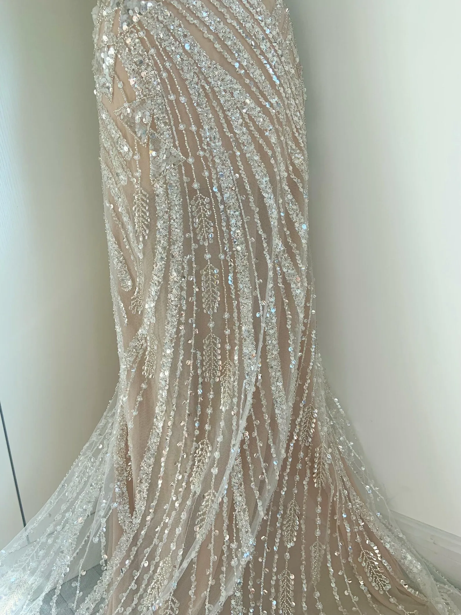 

Тюлевая кружевная ткань с тяжелыми бусинами и блестками с треугольниками для свадебного платья, свадебного платья, фата, платья королевы