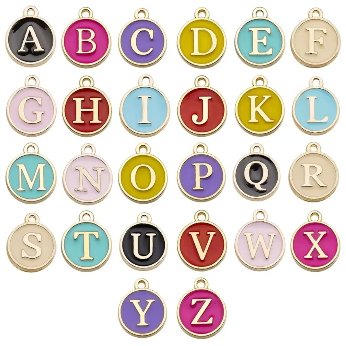 26pcs 12*14mm A-Z Letter Charms Enamel Charms Alphabet Initial Letter Handmade Pendant For Diy Bracelet Jewelry Making Wholesale