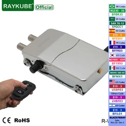 RAYKUBE Elektronisches Türschloss, schlüssellose drahtlose Fernbedienung, intelligentes Schloss, unsichtbar, für Heimsicherheit, DIY-Kit R-W39