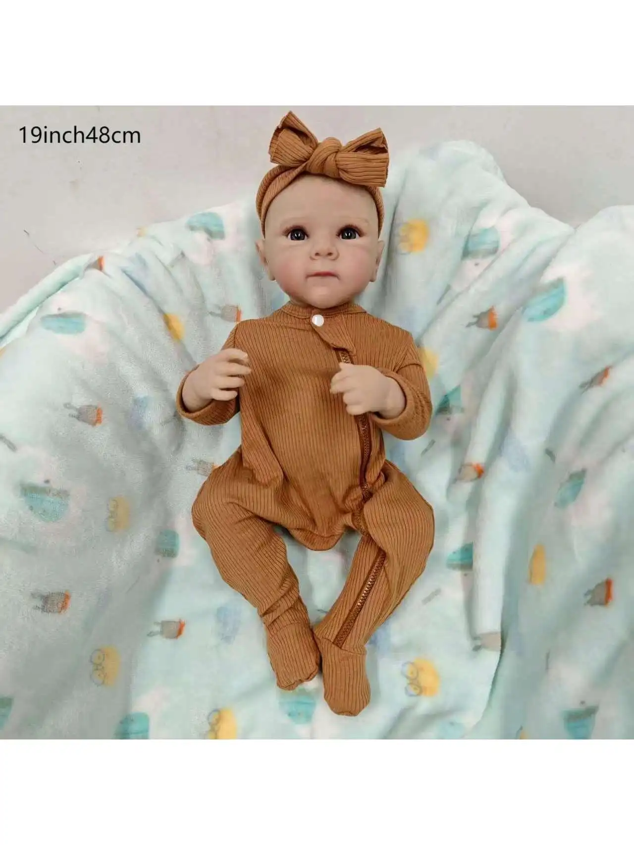 Poupées bébé Reborn réalistes-poupée réaliste en vinyle souple de 19 pouces, poupées bébé de la vie réelle portables (poupée uniquement/pas d'accessoires)