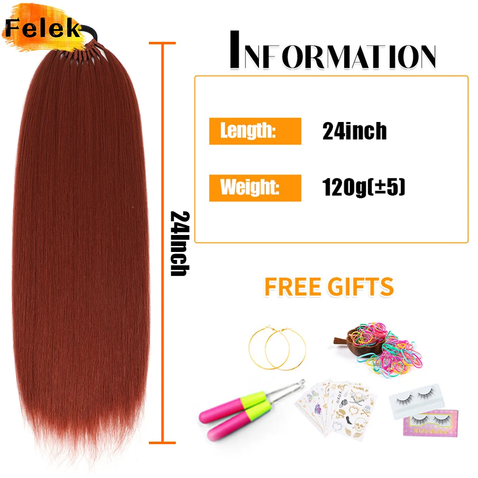 Coleta recta con banda elástica para mujer, extensiones de cabello sintético, resistente al calor, 24 pulgadas, envoltura alrededor de cola de caballo, cabello falso