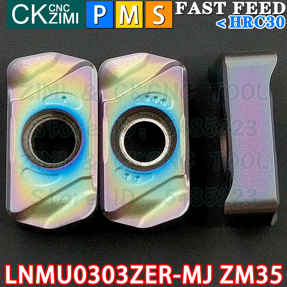 LNMU0303ZER-MJ ZM35 LNMU 0303 ZER MJ inserções de metal duro inserções de fresagem de alimentação rápida CNC torno de metal fresadora ferramenta para fresa de face LNMU03R