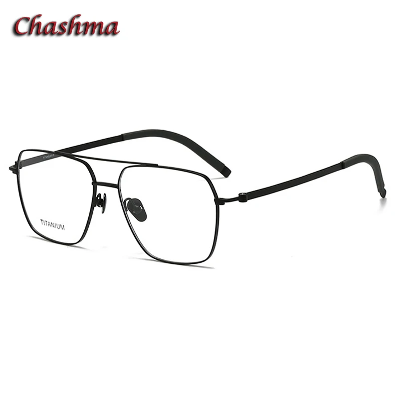 

Очки Chashma по рецепту врача, мужские оптические очки с двойной перемычкой, модные титановые легкие оправы для очков