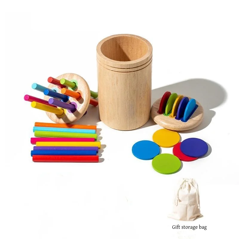 Montessori houten speelgoed Kleur sorteren Fijne motoriek speelgoed Vorm passend zintuiglijk speelgoed Vroeg educatief puzzelspeelgoed voor peuters