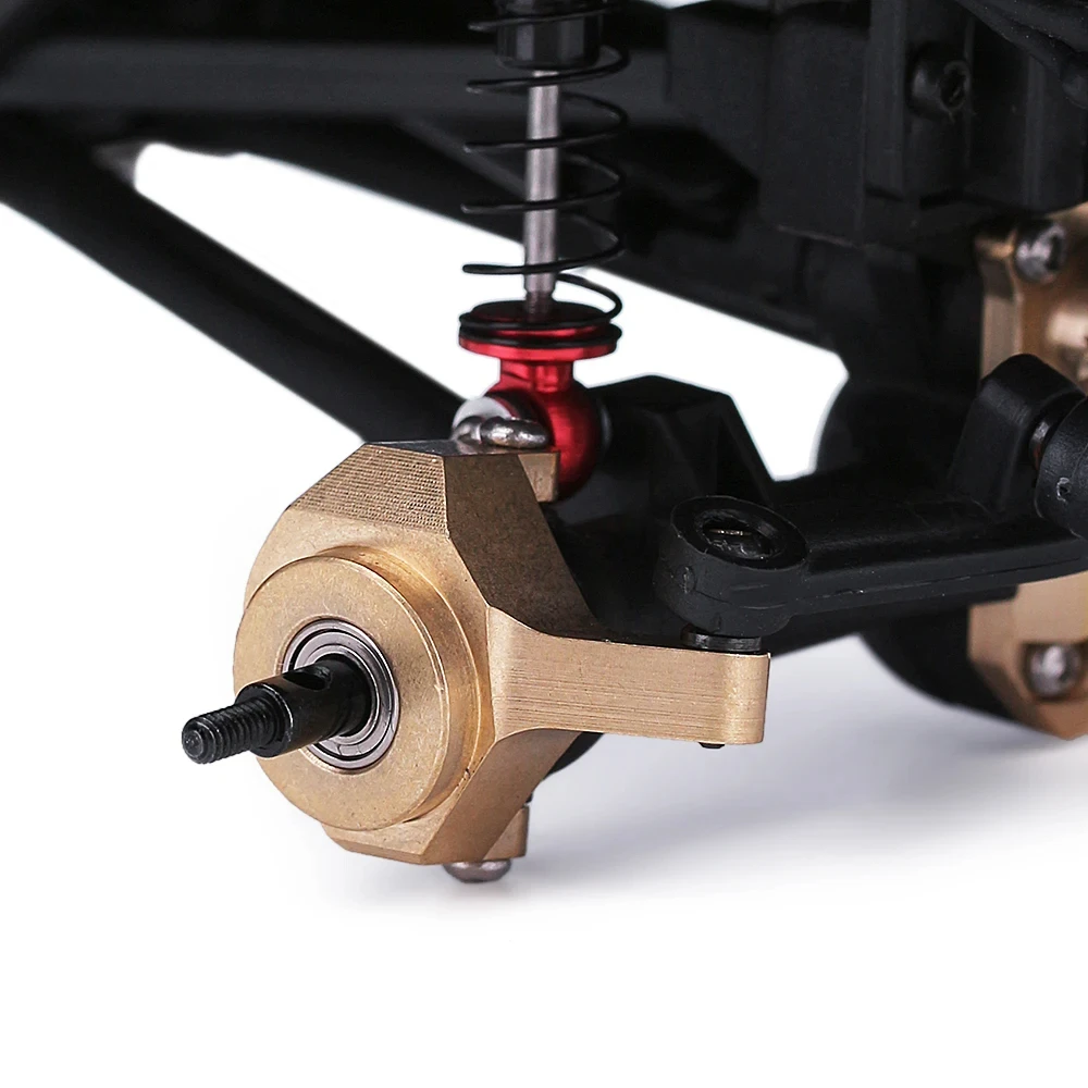 2 Pcs Brass Weighted Steering Cup Brass Steering Knuckle Kit For Axial SCX24 90081 RC Car Upgrade Parts Accessories