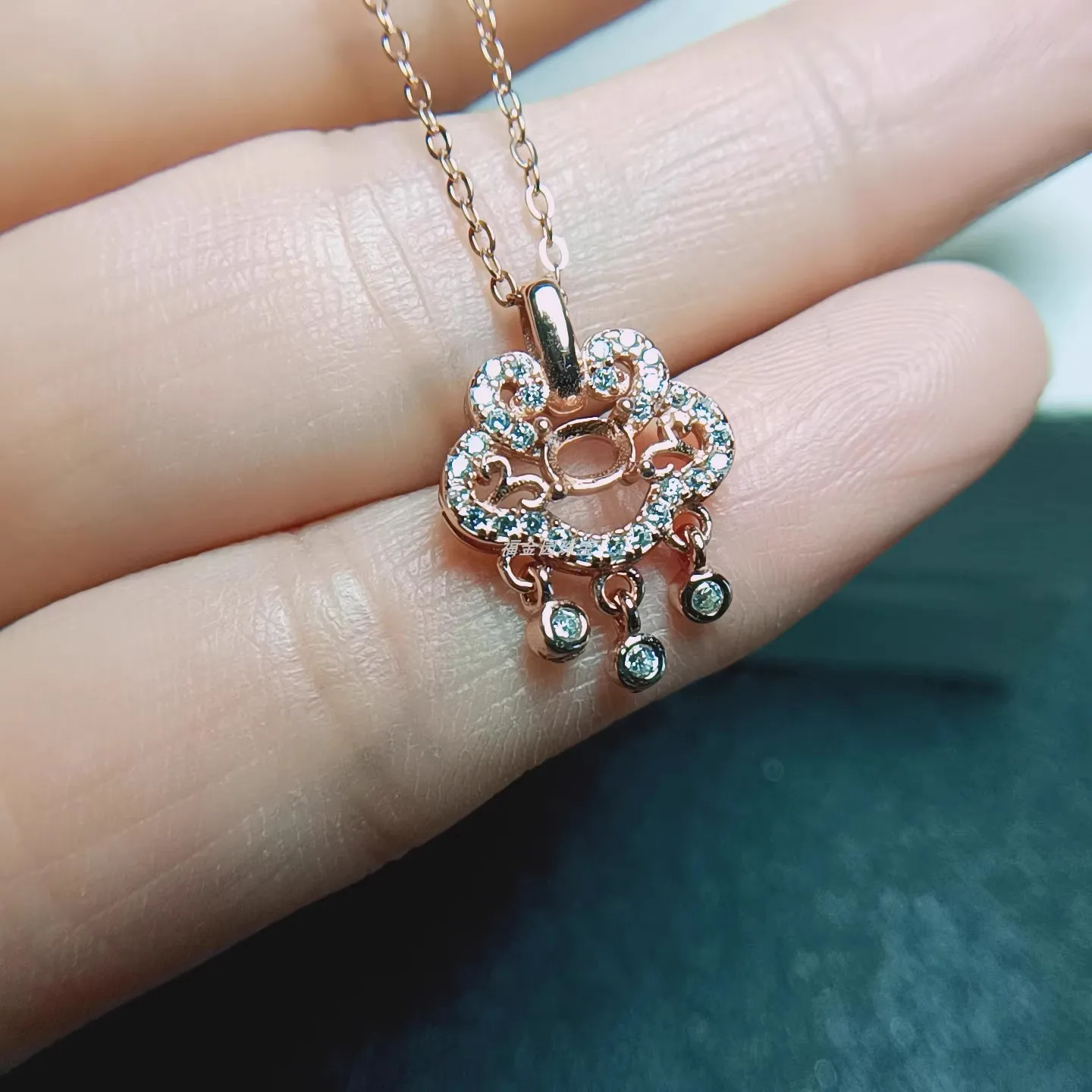 S925 Silver Pendant Empty Bracelet Metal Frame Elliptical 3 * 4/5 * 7mm Silver Tray Plated with White Gold Rose Gold