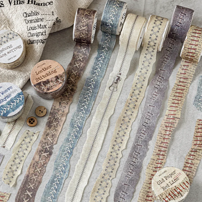 Mr.Paper 3 Rolls Washi Tape Set, Unique Shape Decorative Tapes for Journal Scrapbooking, DIY Craft Adhesive Stickers roll