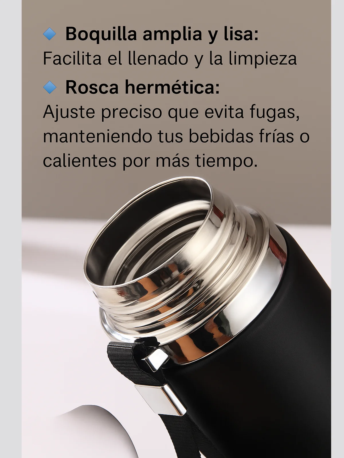 ترمس من الفولاذ المقاوم للصدأ Mb-48 - 1000 مل، معزول بالفراغ، تصميم أنيق ومضاد للتسرب، زجاجة حرارية،