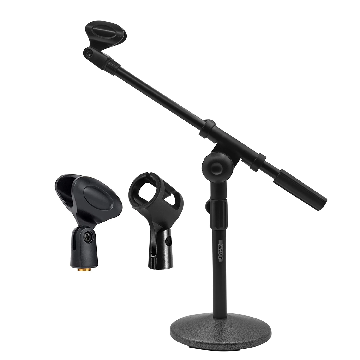 

5 Core Round Base Desktop Mic Stand Universal Desk Microphone Holder Table Top Stands MSSB