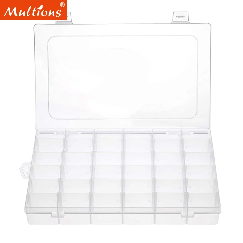 

36 Grids Plastic Storage Box with Adjustable Dividers Organizer Box for Beads Crafts Jewelry Fishing Tackles Earring Container