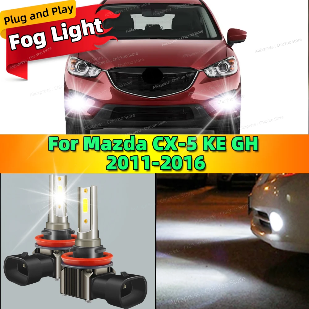 

2 шт. 6000K светодиодные автомобильные противотуманные фары, лампа передней лампы Plug and Play для Mazda CX-5 CX 5 CX5 KE GH 2011 2012 2013 2014 2015 2016