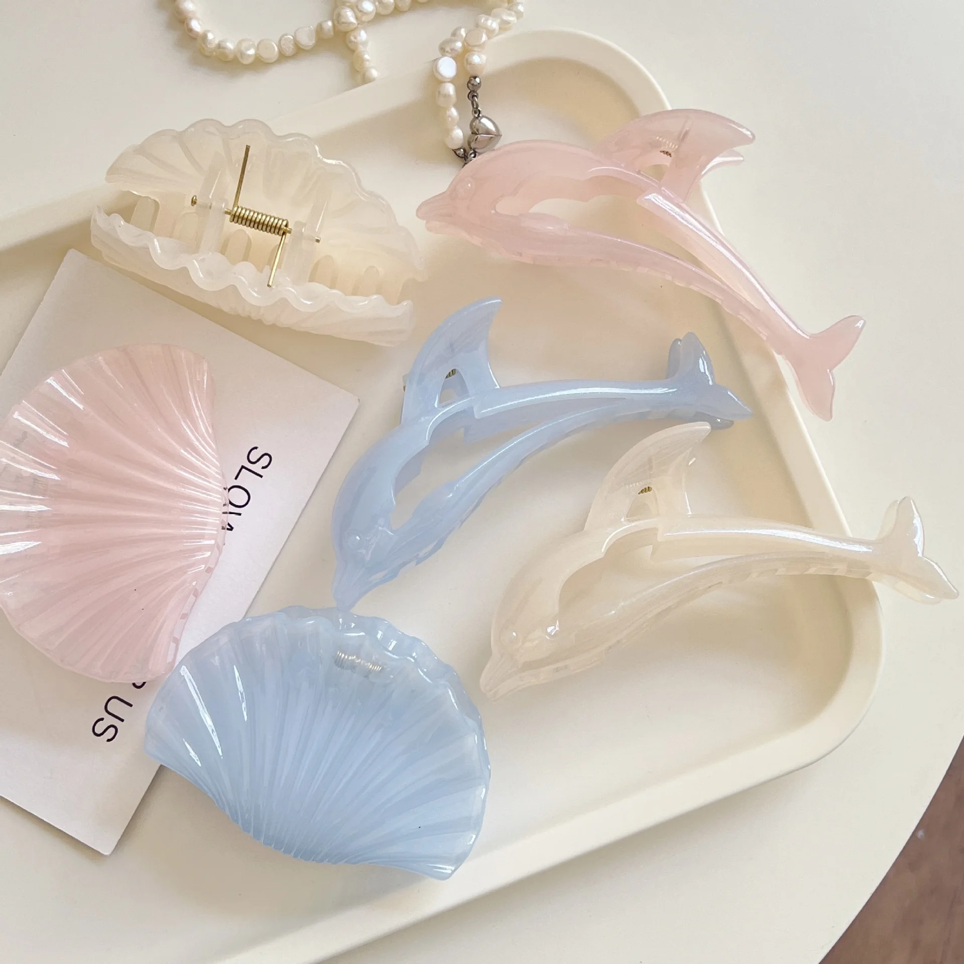 Pinces à cheveux en forme de coquillage océanique pastel, pinces à cheveux sirène, pinces à cheveux en gelée, pinces à cheveux pour les vacances à la plage, accessoires pour cheveux doux pour femmes
