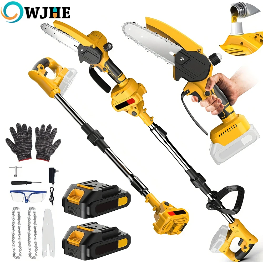 Sécateur électrique télescopique sans fil OWJHE 2,5 cm 3-en-1 pour branches hautes, outil de jardinage puissant compatible avec batterie Makita 18V