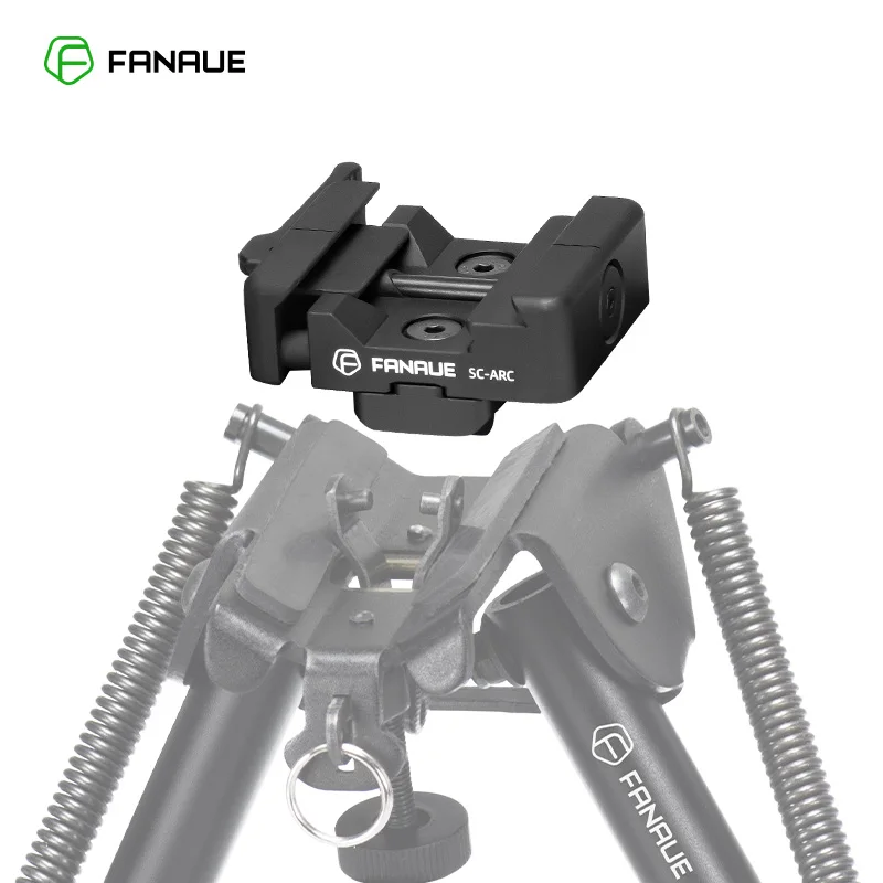 FANAUE Quick Release Clamp with Bipod Adapter Mount Compatible Arca Swiss/RRS Dovetail to Picatinny Adapter for Bipod Tripod