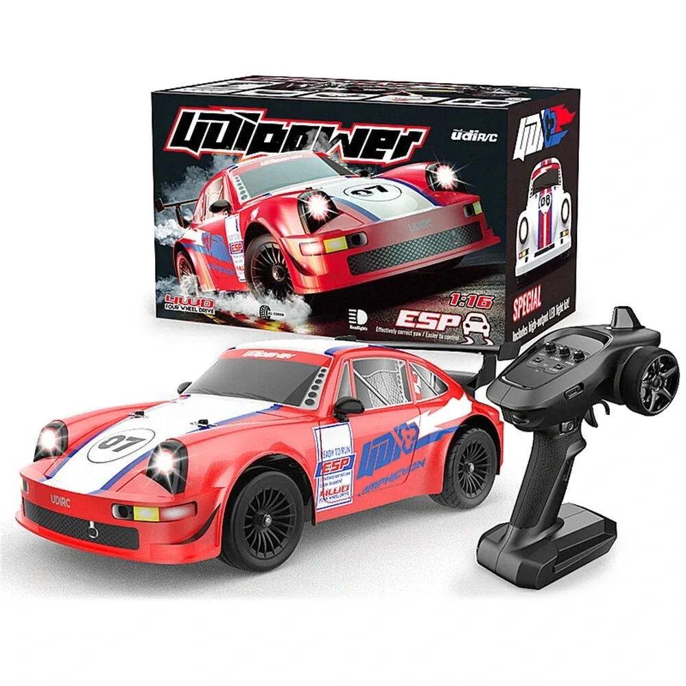 UDIRC 1608 Pro 1/16 2.4G 4WD RTR  RC Car 50km/h High Speed Drift Brushless with LED Light Toys for Children