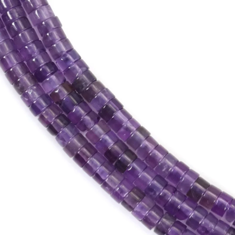 

Amethyst Beads Strand Heishi 2x4mm Natural Semiprecious Stone For Jewelry Making DIY Bracelet Earrings