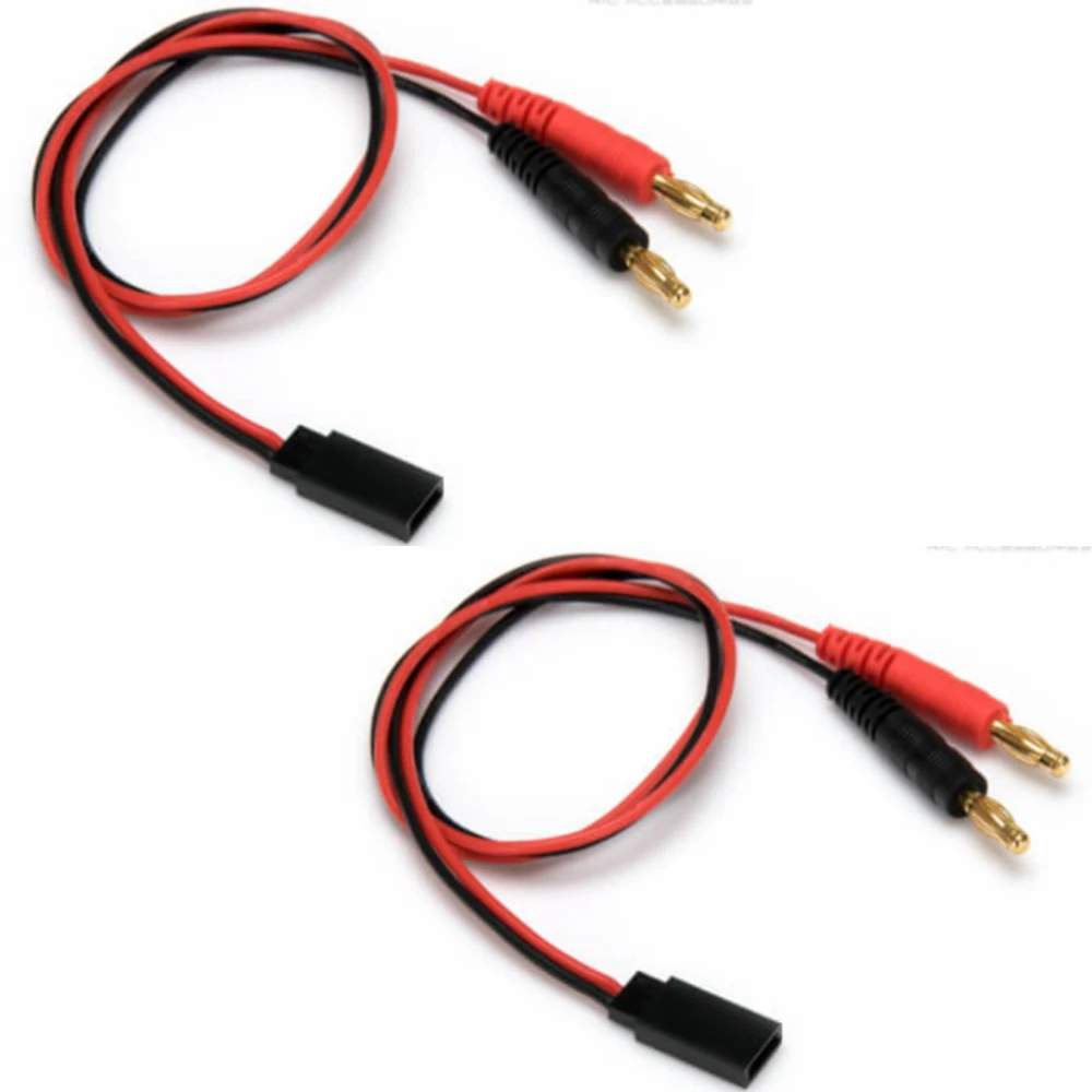 2 pcs RX UNI FUTABA to 4mm banana plug charge lead for RC car and plane charger and battery accessories with 22awg 300mm