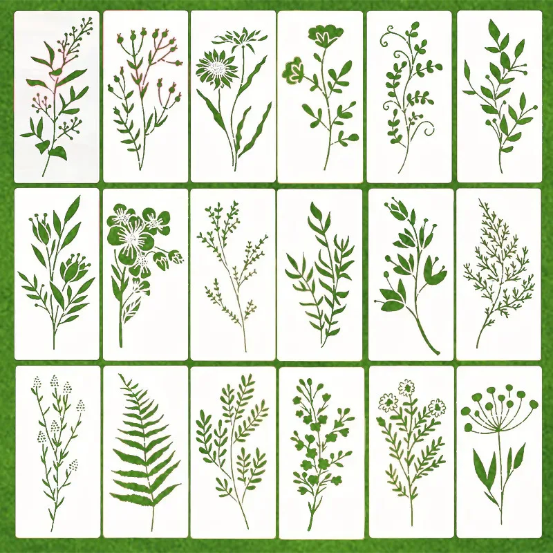 

New Creative Plant Leaves Flowers Stencils For DIY Crafts Reusable Painting Template Easy To Use Painting Supplies Gifts