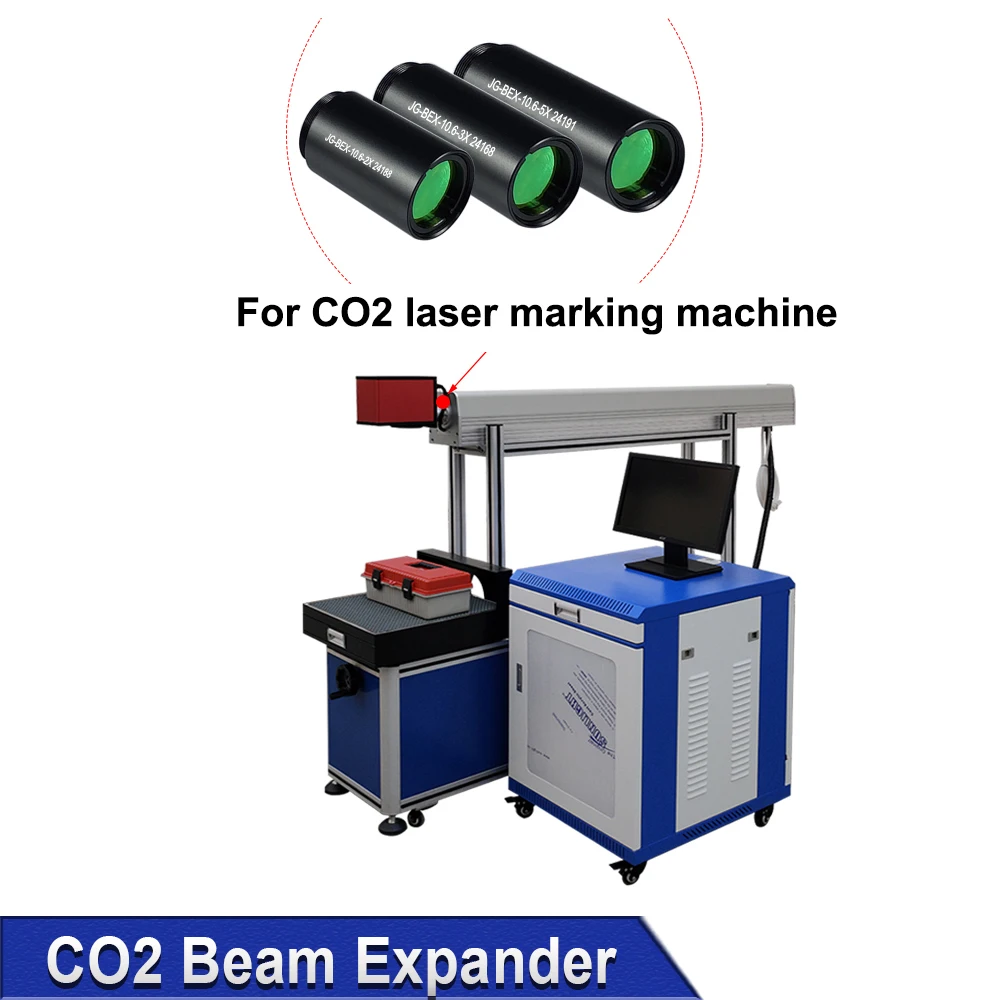 Hunst CO2 10600nm شعاع الليزر المتوسع 2X 2.5X 3X 4X نسبة التوسع M22 * 0.75 بصريات العدسة لآلة الوسم بالليزر CO2 #4