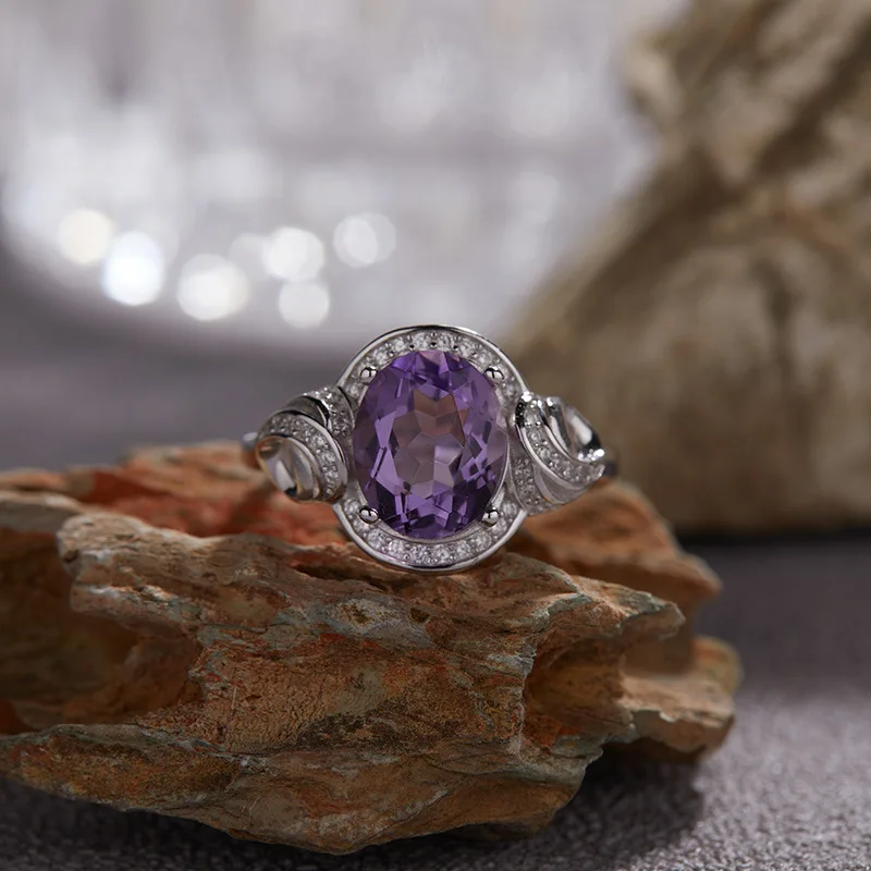 بوتيك مجوهرات فتاة الجمشت الطبيعي الأصفر كريستال توباز خاتم 925 الفضة النقية مطلي البلاتين هدية عيد الميلاد لصديقة