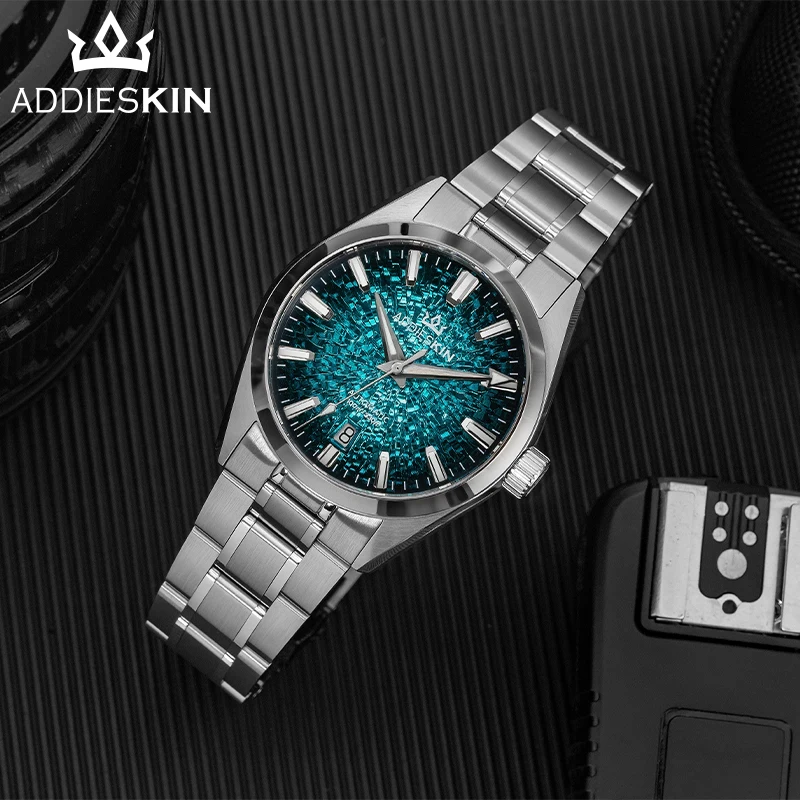 AddiesKin K003 Luxury Automatic Watch For Man Green Dial Ultra-Thin Waterproof Miyota 9015 BGW9 Super Luminous Sports Watches