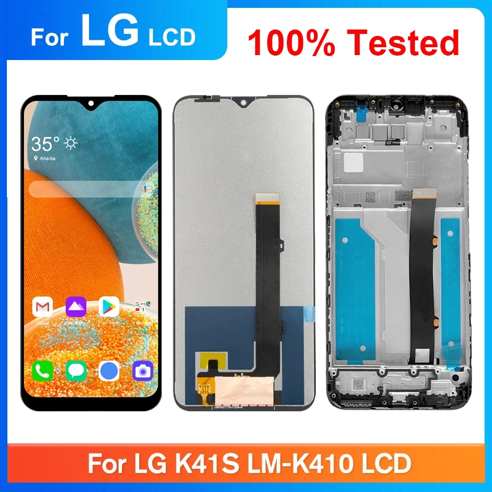 

6.55" LCD For LG K41s LCD Display LMK410EMW Touch Screen Assembly Digitizer Replacement +Frame For LG K41s K410 Display Repair