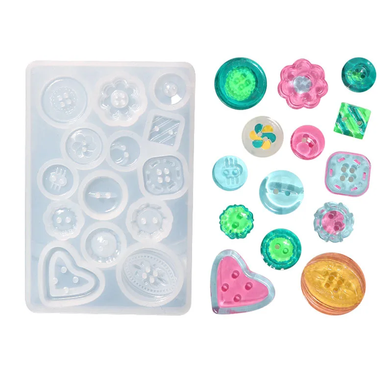 Button Shape Silicone Resin Casting Molds DIY Dropping Glue Epoxy Pendant Mold for Handmade Craft Jewelry Keychain Making