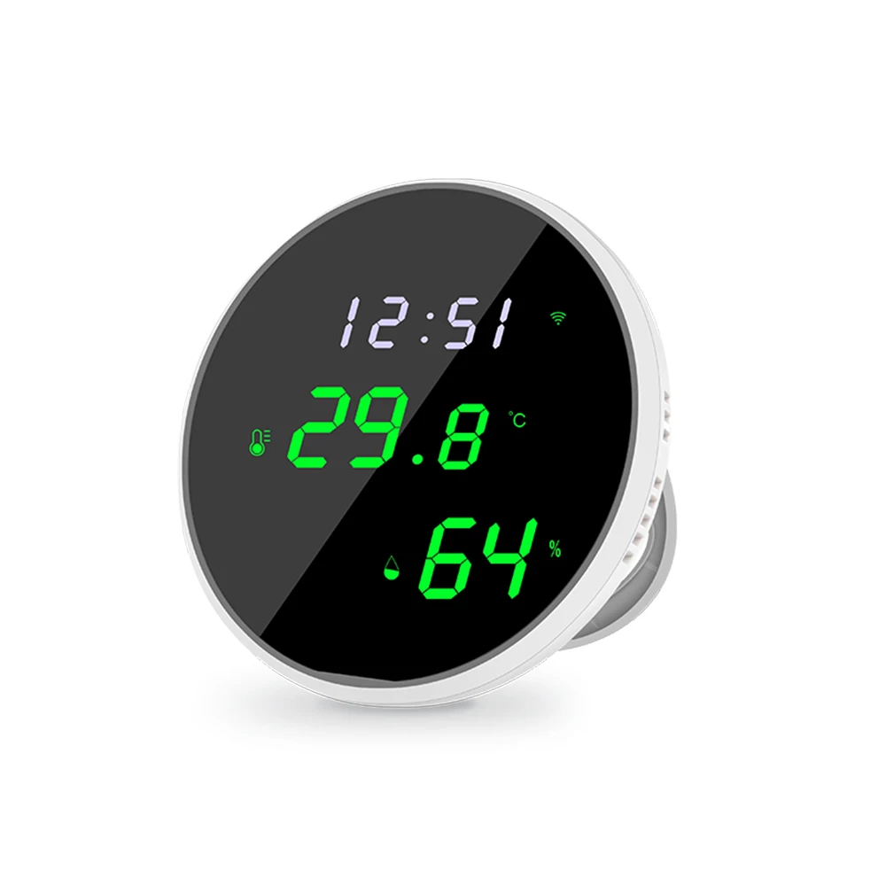 

Tuya LED Display Screen WIFI Humidity Temperature Detection Sensor with AC Power Support