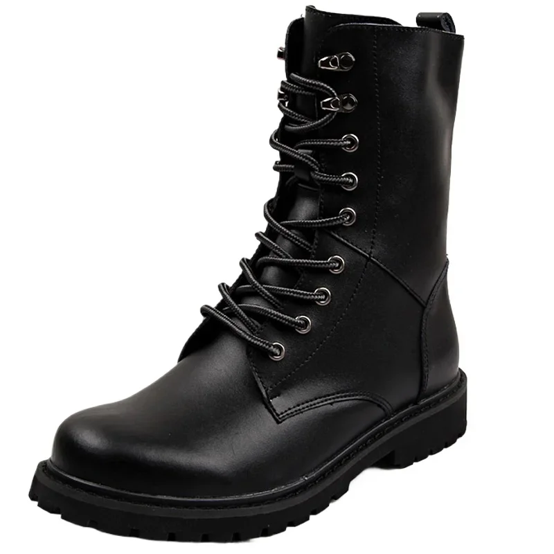 Bottes de moto hommes chaussures d'hiver chaud imperméable hommes bottes en cuir chaussures Cowboy bottes tactiques hommes chaussures décontractées Zapatillas