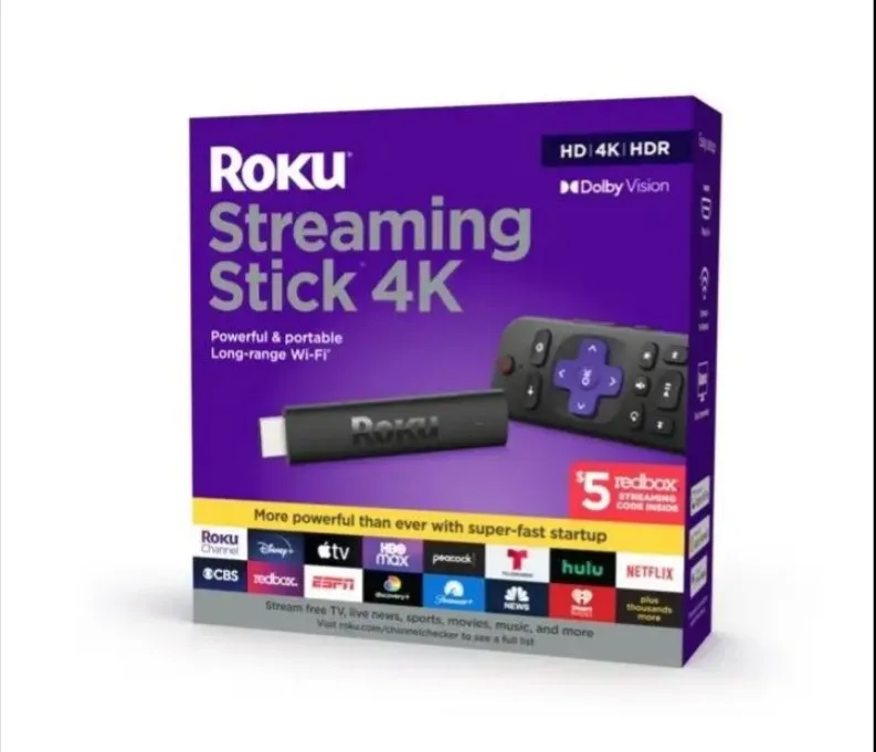 RokuS-Streaming Stick com Voice Remote Pro, 4K, HDR, Dispositivo Vision, Alta Qualidade