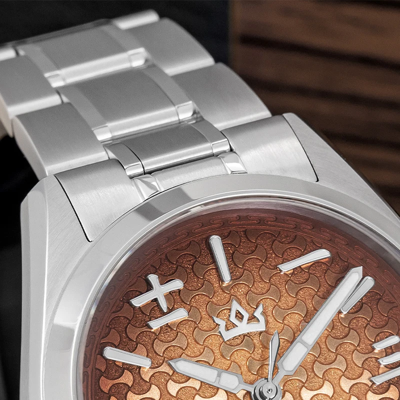 AddiesKin K011 Luxury Automatic Watch Unique Chinese Ingot Pattern Dial Raised Seal Script Markers Miyota 9015 100M Waterproof