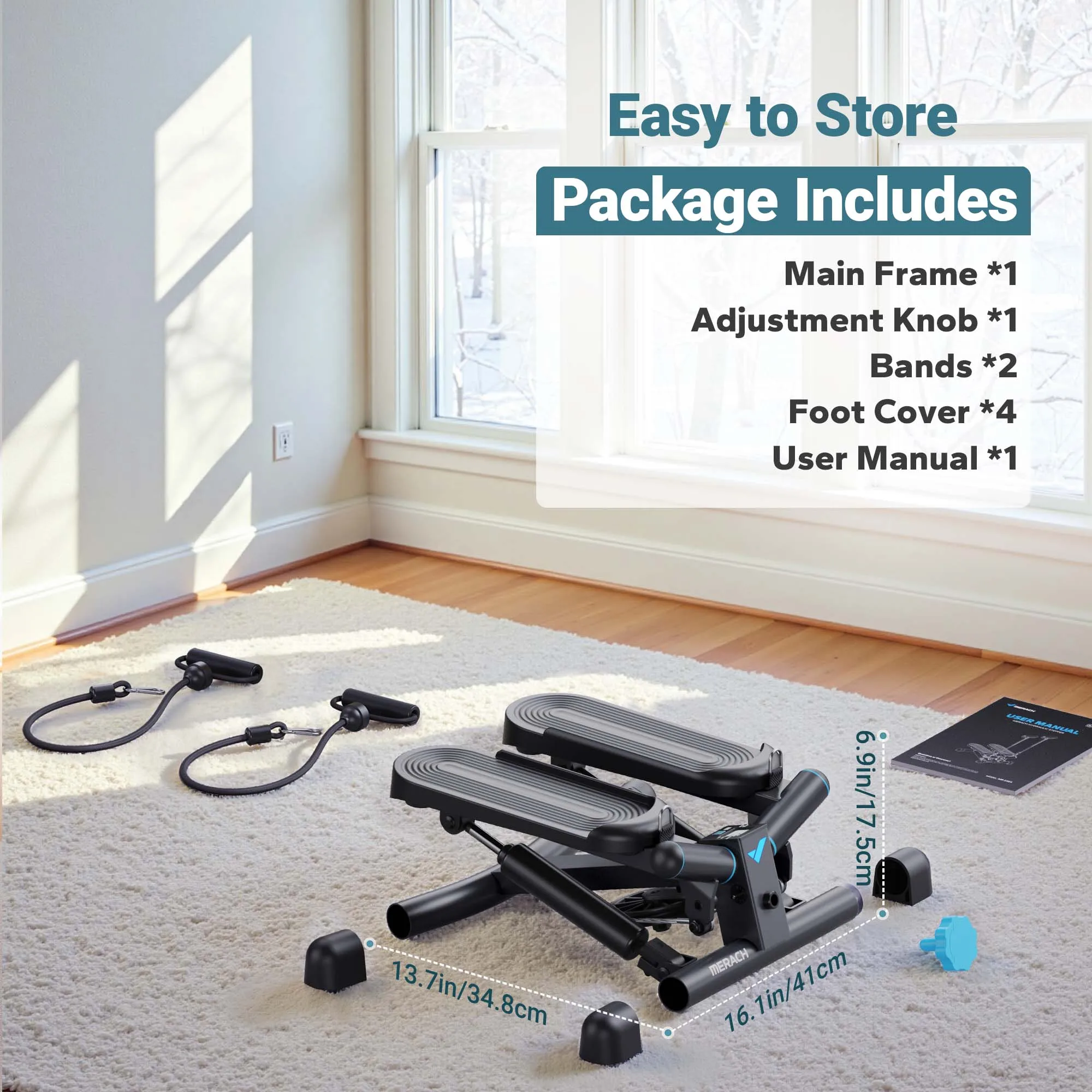 MERACH السائر الصغير للتمرين تويست درج السائر 330LBS قدرة السائر معدات التمرين مع المقاومة الفرقة للياقة البدنية #6