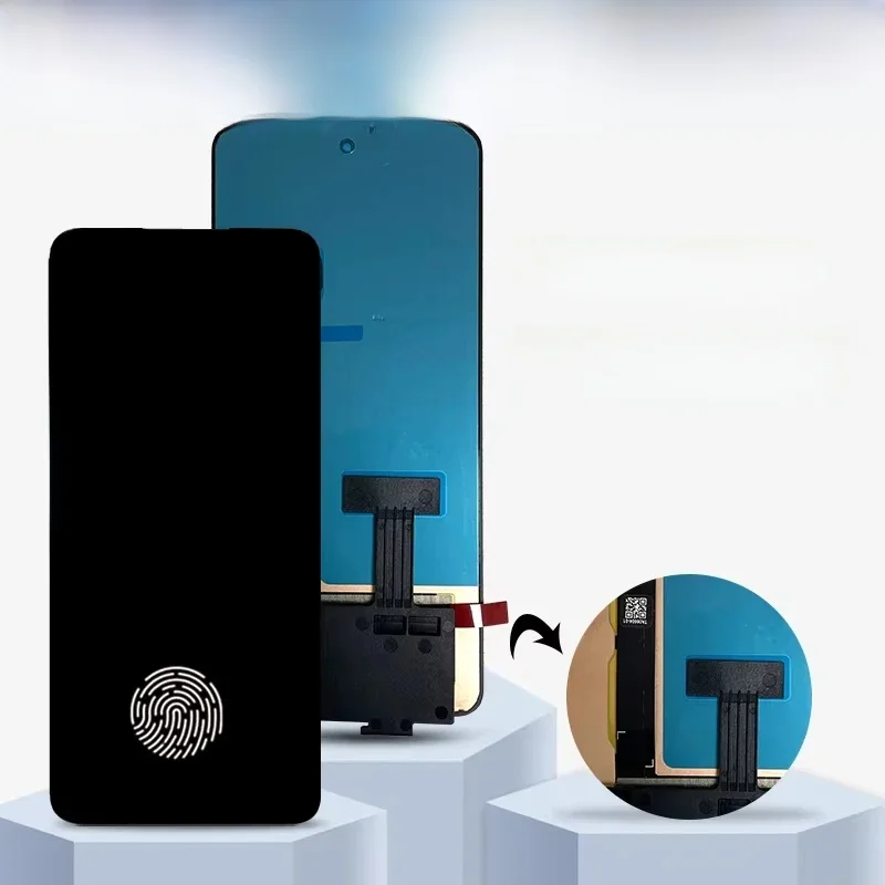 Wyświetlacz AMOLED 6,5' do Motorola Moto G84 z ekranem dotykowym i digitizerem, kompletny moduł LCD do Moto G84 z ramką i czytnikiem linii papilarnych. — zdjęcie produktu 6