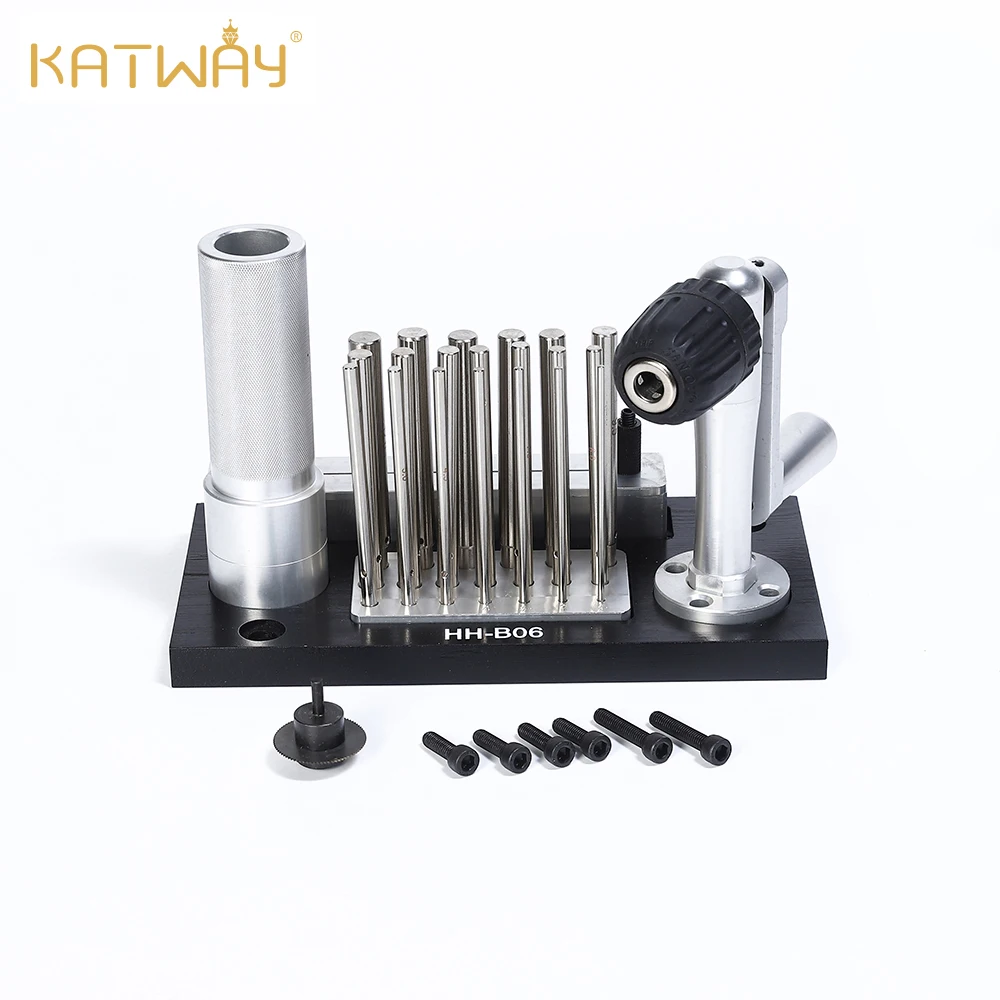 

KATWAY Jump Ring Maker Tools Wire Drawing Device Jewelry Making Kit Hand-operated Wire Drawing Machine with 20 Spindles HH-B06