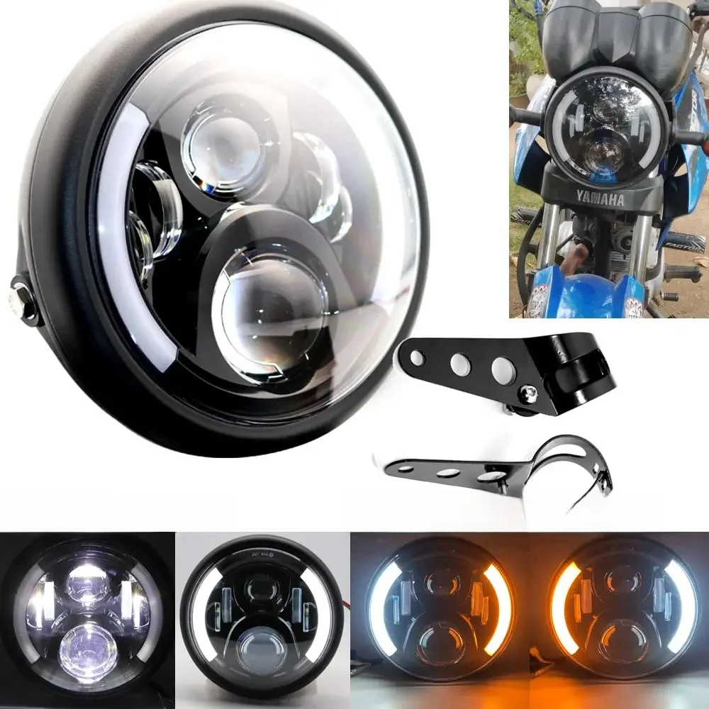 Universele 7 "Led Motorfiets Koplamp DRL Koplamp Voor Honda Yamaha Suzuki Victory Kawasaki 7.5 Inch Lamp Behuizing Accessoires - afbeelding 2