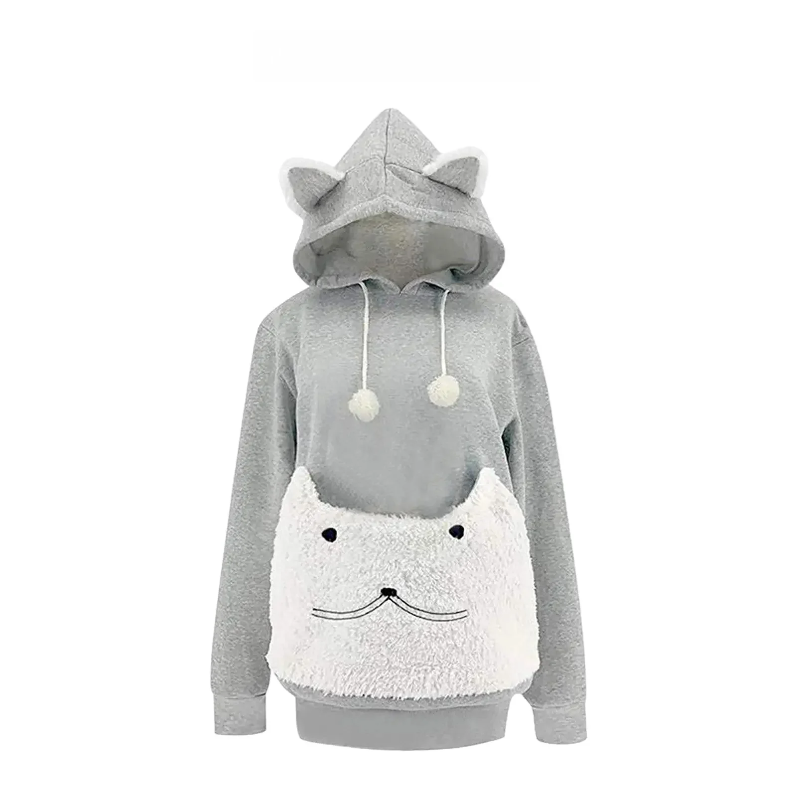 Pet Hoodies Sweatshirt Cat Dog Holder Large Pouch Loose Clothing Pocket Carrier for Puppy Kitten Polar Fleece Pullover Sweatshir